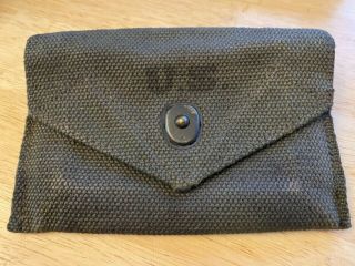 Wwii Us Army 1943 First Aid Kit Army Green Canvas Belt Pouch