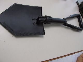 Us Army E - Tool - Tri - Fold Shovel - W/cover & Carrier Exc.  Cond Beyond Cool Bang