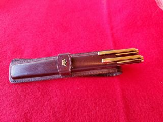 Vintage Hallmark Fountain Pen And Ballpoint Set In Leather Case