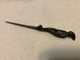 Vintage Solid Brass Native American Indian Chief Letter Opener