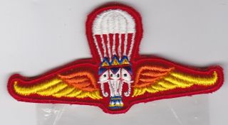 Thailand Post Wwii Airborne Jump Wings Quality Parachute Patch,  Bag Elephant