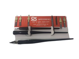 Vintage Speedball No.  5 Artist Pen Set - Fountain Pens/art Set Calligraphy/draw