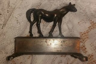 Vintage Metal Miniature Horse On Pedestal Pencil Sharpener