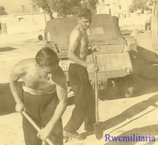 Best Luftwaffe Afrika Korps Soldiers Clearing Sand By Kübelwagen Jeep