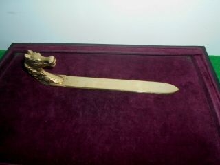 Vintage Letter Opener In Brass With Horse Head
