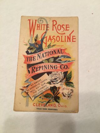 White Rose Gasoline Victorian Trade Card The National Refining Co.