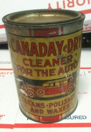 Vintage Canaday Dry Cleaner For The Auto Metal Container