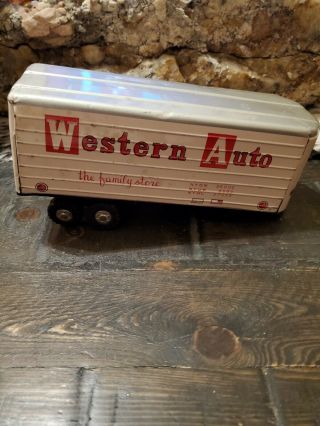 Rare Vintage Western Auto Semi Trailer Line Mar Toys Made In Japan