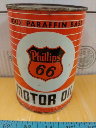 Phillips 66 Motor Oil Empty 1 Quart Can - Phillips Petroleum Company -