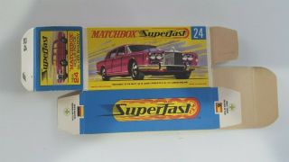 Vintage Lesney Matchbox Superfast Rolls Royce Silver Shadow - No 24 Box Only