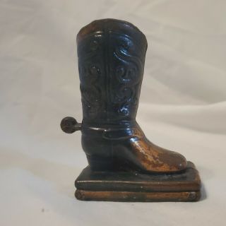 Vintage Copper Metal Mini Western Cowboy Boot & Spur Signs Of Age 2 1/2 "