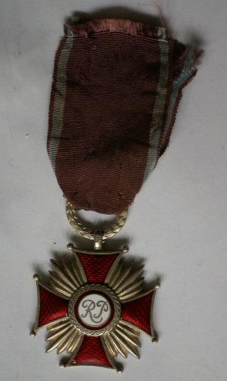 Polish Cross Of Merit Silver (2nd) Class,  Pre 1952 Polish Republic Type
