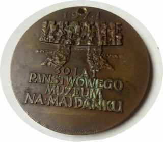 WW2 Polish table medal 30 years museum of German death camp Majdanek 1944 - 74 2