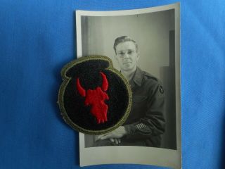 Wwii 34th Infantry Division Green Back Patch,  Photo