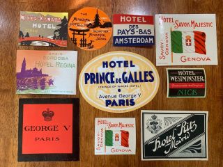 10 Old Hotel Luggage Labels Japan Amsterdam Paris Spain More Deco