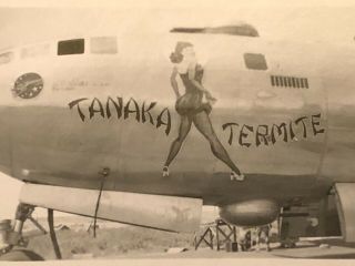 WWII Photo US Army Air Force AAF 73rd Bomb Wing B - 29 Nose Art Saipan Tanaka Term 2