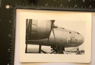 Wwii Photo Us Army Air Force Aaf 73rd Bomb Wing B - 29 Nose Art Saipan Baroness