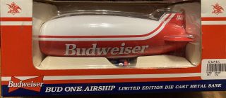 Budweiser Bud One Airship Die Cast Metal Bank - 1996 Limited Edition Collectible