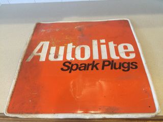 Vintage Autolite Spark Plugs Embossed Metal Sign 17 3/4 X 17 3/4