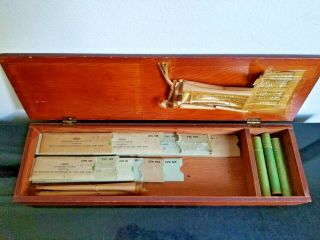 Vintage Wrico Lettering Guide Set,  3 Pens,  Wood - Regan Instrument Co,  York