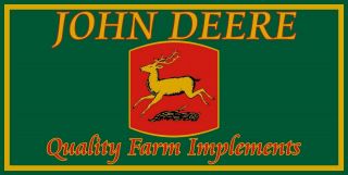 John Deere Quality Farm Implements Vintage Logo Metal Sign