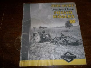 Vintage John Deere Tractor - Drive Potato Diggers Brochure,  1939