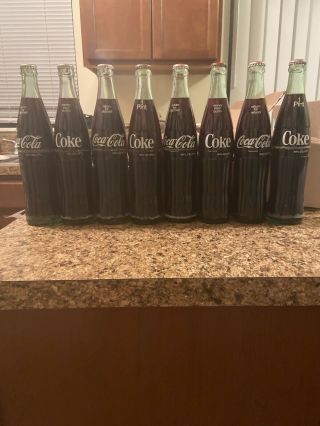 Coca - Cola Classic Coke Formula 8 1 Pint Glass Bottles Vintage