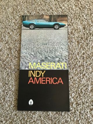 1970s Maserati Indy America Color Sales Literature.