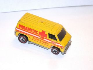70s Hot Wheels Redline Van Paramedic Black Light Special