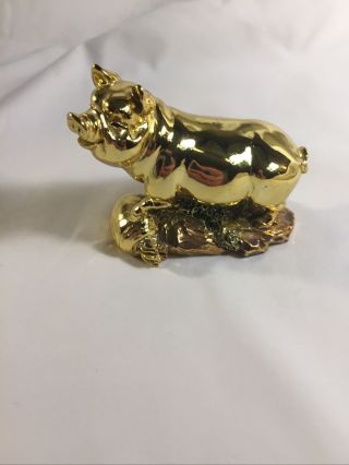 Chinese Zodiac Golden Pig Statue Figurine