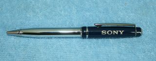 Sony Electronics Ballpoint Fountain Desk Pen,  Blue W/chrome Tone