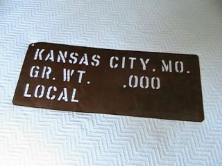 Vintage Copper Stencil That Was For Signage On Trucks In Kc,  Mo.  18 " X 8 "