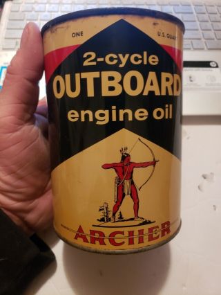 Vintage Archer One Quart 2 Cycle Outboard Empty