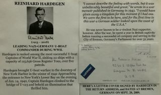 Top Wwii Nazi German Navy U - Boat Commander Sunk 22 Ships Hardegen Signed Cover