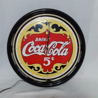 Drink Coca - Cola 5 Cents White Neon Cursive Logo 16 
