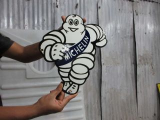 Porcelain Michelin Enamel Sign Size 13 " X 11 " Inches