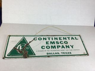 Continental Emsco Company Porcelain Sign Dallas Texas