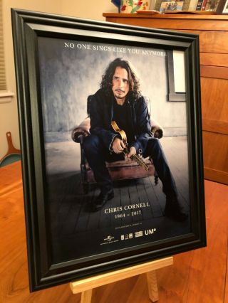 Big 10x13 Framed Chris Cornell (soundgarden) 1964 - 2017 Tribute Lp Cd Promo Ad