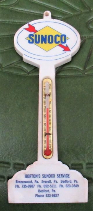 Vintage Plastic Sunoco Thermometer - Horton 