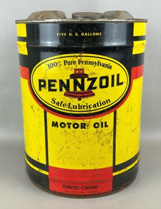 Vintage Pennzoil 5 Gallon Motor Oil Can