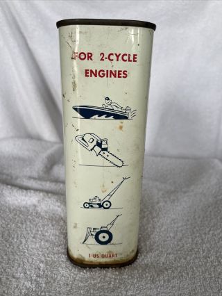 Vintage Sohio 7c’s 1qt.  Outboard Motor Oil Steel Can 2cycle Oil 2