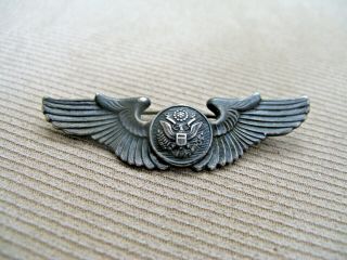 Wwii Sterling Silver 2 " U.  S.  Army Air Corps Pilot Crew Wings