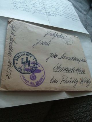 Rare Ww2 German Envelope With Letter Dated 1942 Written From Occupied France