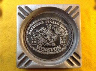 Hesston Nationals Finals Rodeo 1984 Belt Buckle Ashtray No 2 In Series.