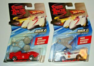 Hot Wheels Speed Racer Mach 5 & Mach 4 W/ Saw Blades 1:64 L@@k