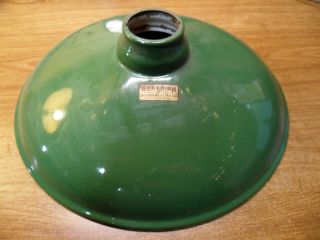 Vintage Green Goodrich 12 " Porcelain Gas Station Light Lamp Shade