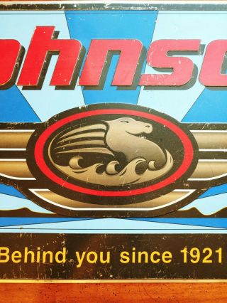 Johnson Sea - Horse Sign Outboard Motors Vintage 1990s Embossed Metal Marine