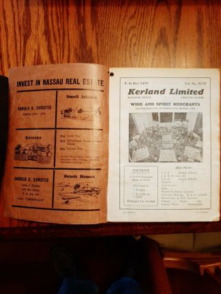 Vintage Nassau Bahamas Telephone Directory 1959 1960,  Yellow Pages Advertising 3
