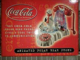Vintage Coca Cola Coke Animated Light Up Polar Bear Telephone Phone