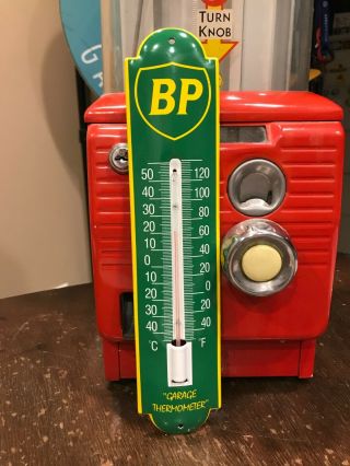 Classic Bp British Petroleum - Top Quality Porcelain Coated Metal Thermometer